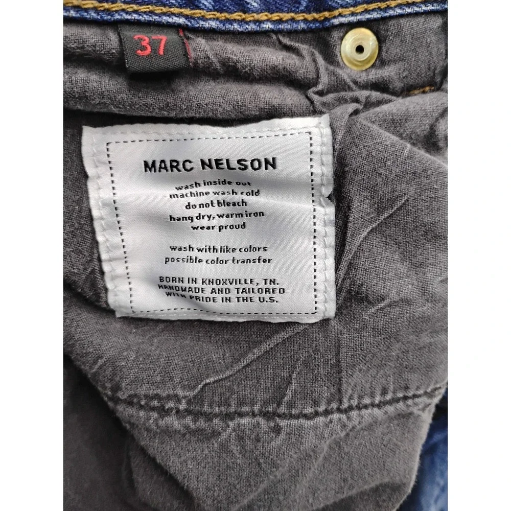 Marc Nelson‎ Slim Straight Button Fly Selvedge Denim Jeans Dark Wash 37 (32x28)
